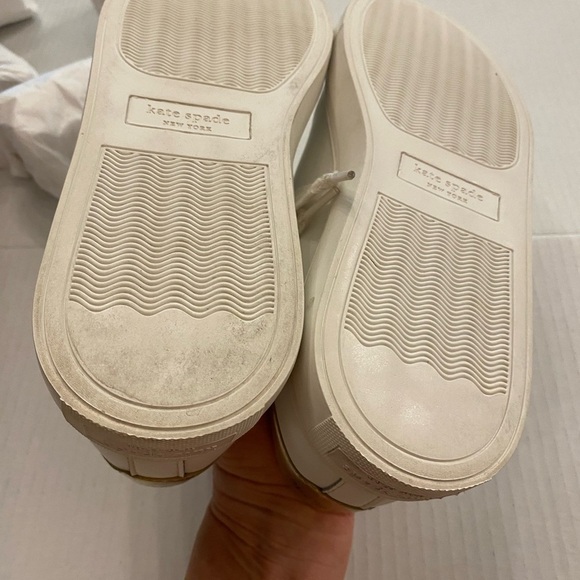 Kate Spade Women’s Nappa White Leather Sneakers Lace Up size 8.5 used in box - Picture 7 of 14